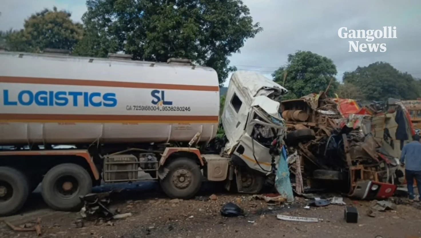 Tragic Road Accident Near Ankola: Two Dead, Nine Injured in KSRTC Bus-Tanker&nbsp;Collision