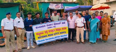 Kundapur: Traffic Police Launch Road Safety Week Awareness Drive at Sangam Circle